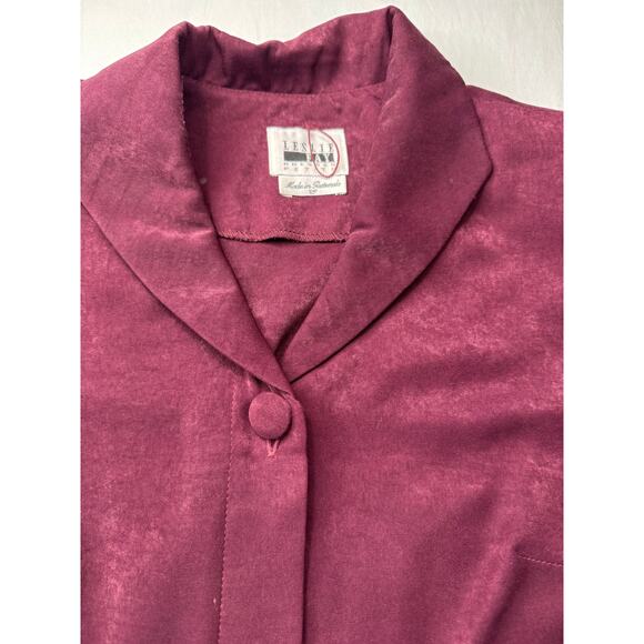 Vintage Leslie Fay Plum Jewel Tone 3 Piece Skirt Set Size 12 Petite Secretary - Picture 2 of 13